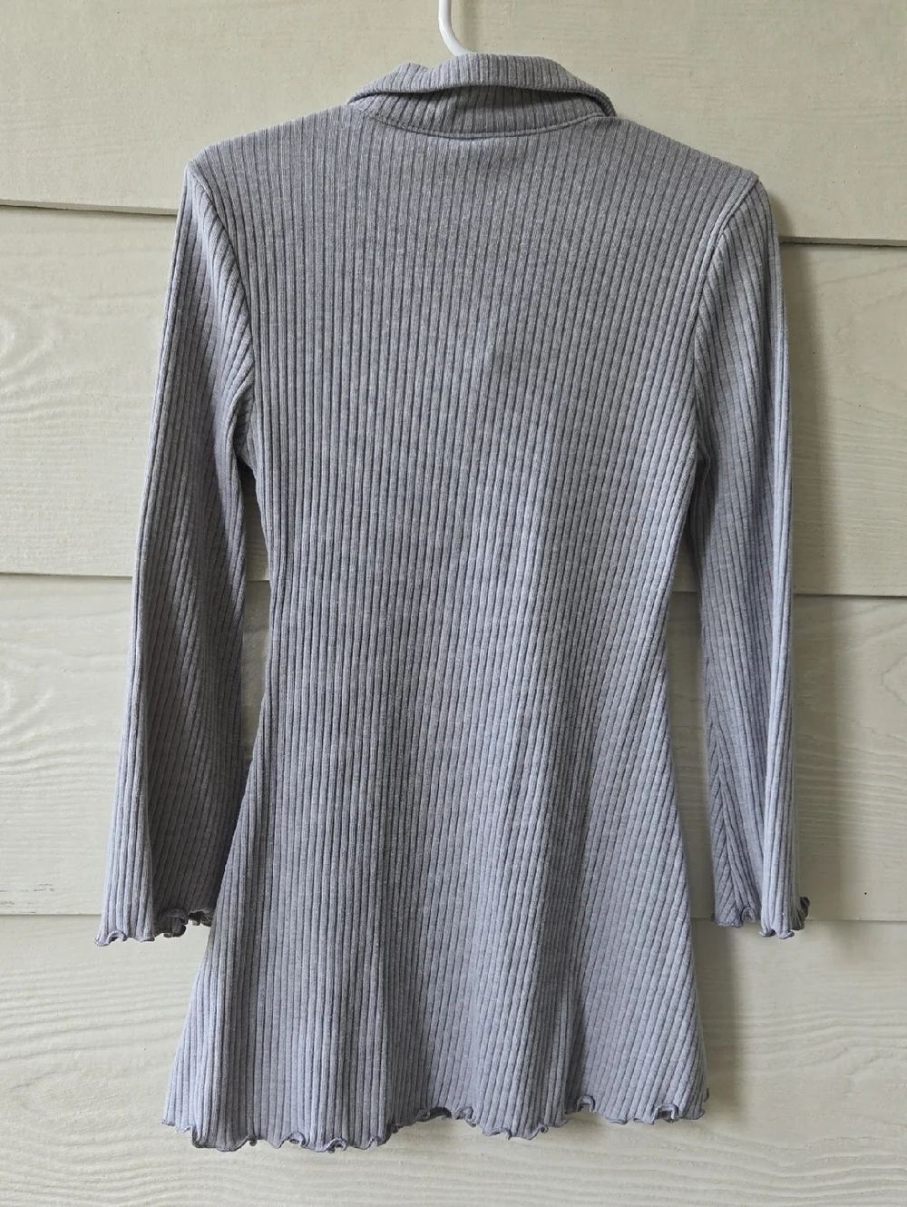 Old Navy Light Gray Ribbed Tunic Top